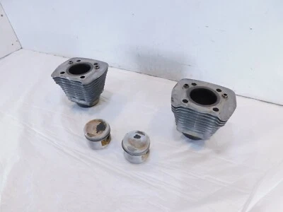 Pair Harley Davidson Sportster 883 Silver Engine Cylinder Barrel Jugs w/ Pistons - Image 1 of 4
