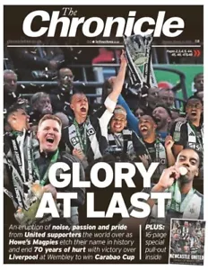 Newcastle United Carabao Cup Winners 2024/25 The Chronicle 17th March 2025 - Picture 1 of 1