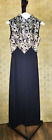 Vintage 1960-70's Metalic Gold and Black Maxi Dress Size 14 Holiday Party