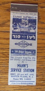 CUBIERTA DE LIBRO DE CERILLAS DE GASOLINERA SUNOCO PARA HOMBRE: SCOTCH PLAINS, NJ MATCHCOVER -B23 - Imagen 1 de 2