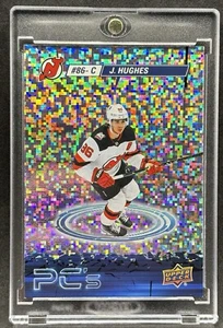 Jack Hughes  RARE SPARKLE REFRACTOR INVESTMENT CARD SSP UPPER DECK DEVILS MINT - Picture 1 of 2