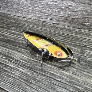 Heddon No. 20 Baby Dowagiac Minnow in Perch Scale with Nail-on Eyes - Antique - Picture 1 of 8