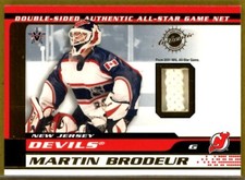 2001-02 Vanguard Memorabilia #50 Martin Brodeur / Dominik Hasek NET