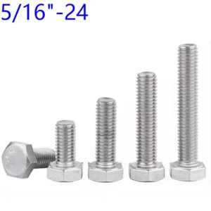 5/16"-24 UNF Fine Thread Stainless Steel Hex Head Bolts Hex Head Cap Screws - Picture 1 of 4