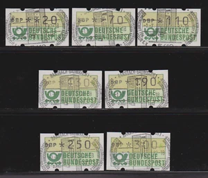 Bund ATM 1.1 VS2 7 Werte kompletter Satz Ersttagssonderstempel mit Nummern  - Imagen 1 de 1