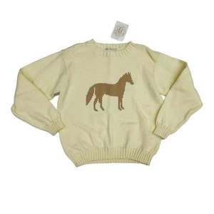 NWT TBBC Size 7 Isaac's Intarsia Sweater with Horse Print - Picture 1 of 4