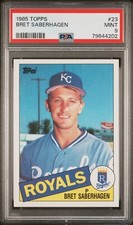 1985 Topps  Bret Saberhagen  RC  PSA 9  Kansas City Royals