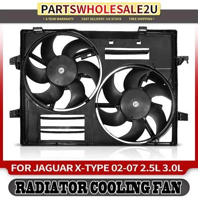 1x Conjunto de ventilador de refrigeración de radiador doble con cubierta para Jaguar X-Type 02-07 2,5 L 3,0 L Foto 1 de 4