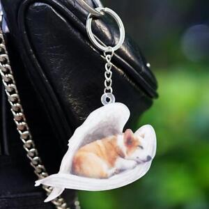 Hanging Ornament Keychain Cute Sleeping Angel Dog Wing Dog Gift Pendant D1X5