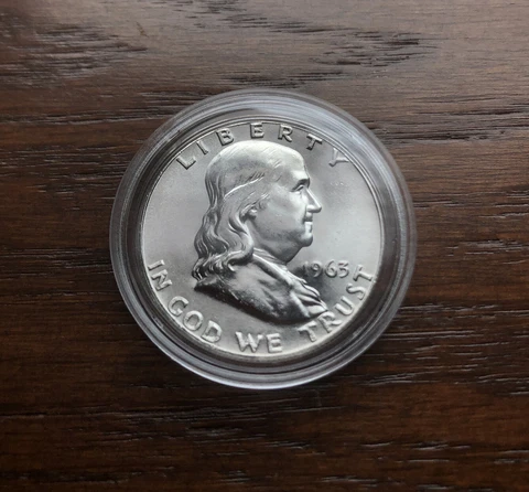 1963 SILVER FRANKLIN HALF DOLLAR BU CONDITION !!!! Cover
