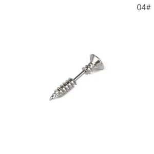 1 Pair Men Women's Punk Nail Screws Earrings Stainless Steel Piercing Studs - Picture 1 of 8
