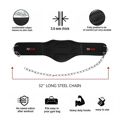 Weight Lifting Dipping Belt Dead Lift Dip Chain CrossFit Belt - Image 1 of 4
