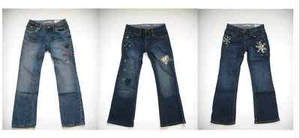 Vintage Gap kids girls denim pants jeans embellished embroidered sequin boot cut - Picture 1 of 2