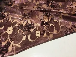 NEW Designer Stretch Velvet Jersey floral Print Burnout Fabric Material - Picture 1 of 5