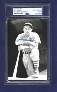 Bill Terry New York Giants Baseball HOFer Autographed Postcard Photo PSA SLAB - Picture 1 of 1