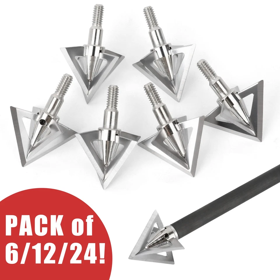 AMEYXGS Punta de flecha de tiro con arco 6/12/24 X 100 gr cabeza ancha arco atornillable caza tiro