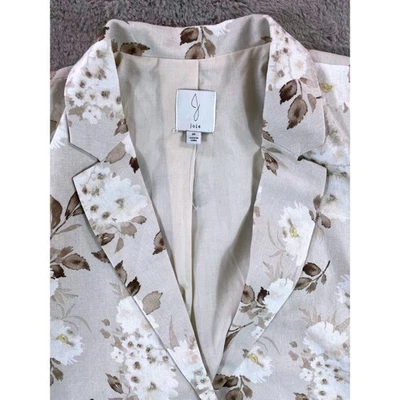 NWT Joie Floral Linen Blend Blazer Neutral Tan White Botanical Jacket Size M - Image 1 of 4