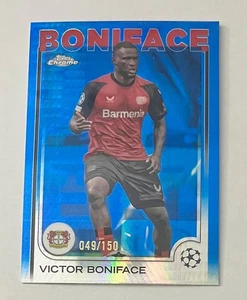 2024-25 Topps Chrome UEFA #54 Victor Boniface Blue #'d /150 Leverkusen - Picture 1 of 2