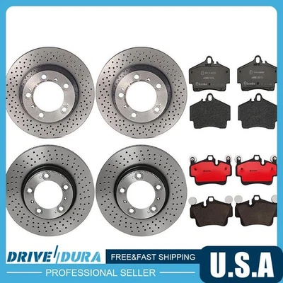 Rotores de freno de disco delanteros y traseros Brembo pastillas de freno de cerámica para Porsche Boxster Foto 1 de 4