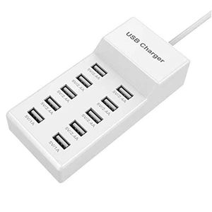 Station Chargeur Mural USB 10 Ports avec Technologie de Détection Auto Charge Rapide  - Photo 1 sur 7