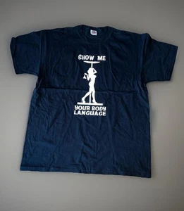 NWOT Show Me Your Body Language stripper shirt Y2K VTG NOS Size Large - Picture 1 of 6