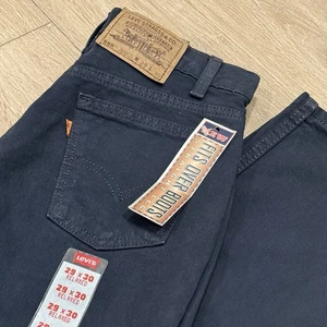 Jeans Vintage Levi's 555 Uomo 29x30 (28/30) Blu Relaxed Dritto Arancione Tab Nuovo con etichette - Foto 1 di 19