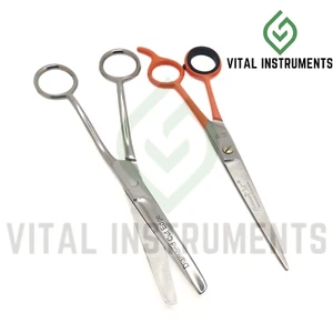 Tijeras offset de aseo de ganado 7"" de punto contundente y tijeras de recorte de 7,5"" Pt finas - Imagen 1 de 1