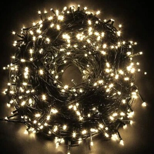 Funciona con Pilas 200LED Fairy Luces Blanco Cálido Exterior Timer Navidad De - Picture 1 of 3