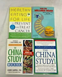China Study Cookbook Healthy Eating for Cancer Wellness Road Fitness Book Lot 4 - Picture 1 of 10