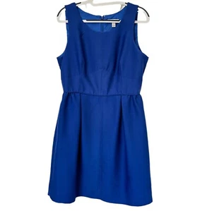 J.Crew Allie Festival blau Wolle Seide Mischung ärmellos Etui-Kleid Gr 10 - Bild 1 von 5