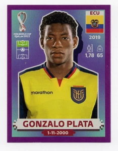 ECU18 Gonzalo Plata Purple Parallel Panini World Cup Qatar 2022 sticker - Picture 1 of 2