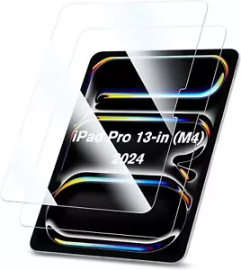 2-Pack Tempered Glass Screen Protector for iPad Pro 13-inch M4 2024 Anti Scratch - Picture 1 of 8