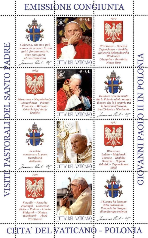 [OOS] Vatican #Mi1474-Mi1477 MNH S/S 2004 Pope John Paul II Poland [1264] - Image 1 of 1