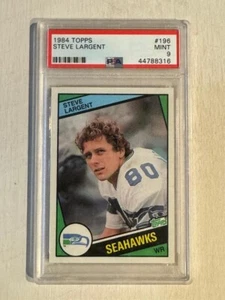 1984 Topps Steve Largent #196 Card PSA 9 Mint HOF Seahawks - Picture 1 of 2