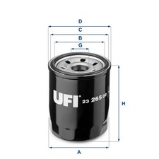 UFI 23.265.00 Oil Filter for Chrysler Citroen Deutz-Fahr Fiat Ford USA 76->