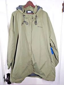 NWT Columbia Wmns Eastmoreland Lined Long Hooded Jacket Green Size 3XL- 2125381 - Picture 1 of 8