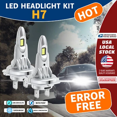 H7 LED Headlight Bulbs Canbus 21W Kit Bright White For Subaru Impreza 2006-2007 - Image 1 of 4