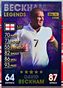 2019 TOPPS MATCH ATTAX 101 DAVID BECKHAM ENGLAND LEGENDS CARD #85 - Picture 1 of 2
