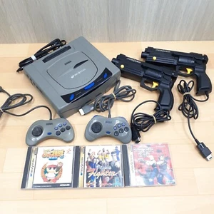 Sega Saturn Console Gray system with 2 Virtua Gun controllers & 3 games GN523 - Picture 1 of 14