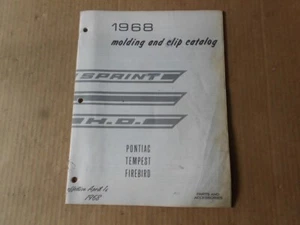 1968 Pontiac Tempest Firebird Moldings and Clips Attaching Parts Catalog Orig. - Picture 1 of 13