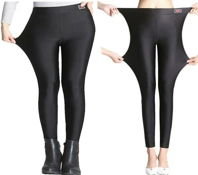 Leggings negros brillantes para mujer talla grande 2XL 3XL 4XL Foto 1 de 4