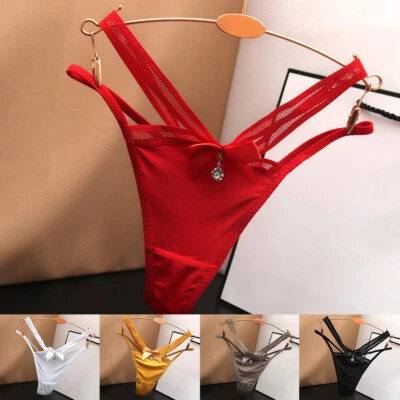 G-String-Höschen T-Back-Tangas Ausgehöhlte Schleifen-Slips Doppelte / - Bild 1 von 4