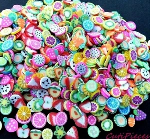 Fimo Clay Fruit Strawberry Kiwi Lime Apple Banana Embellishment Tiny 3D Nail Art - Picture 1 of 3