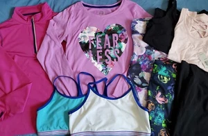Girls 10 12 Active Leggings Outfit  Tanks* Old Navy Go Dry LOT Dance Jacket bras - Picture 1 of 8