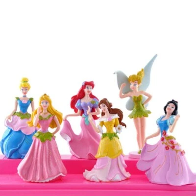 6PCS Princess Toy Cake Topper Cinderella Snow White Belle Mixed Figures Model - Image 1 of 4