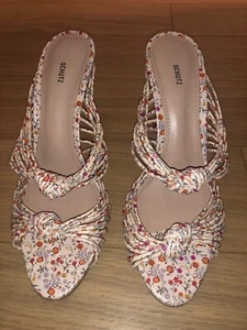 Schutz Floral Heeled Mules-  Only Worn Once - Picture 1 of 3