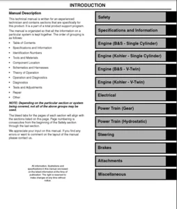 John Deere L100, L110, L120, L130 Lawn Tractor Technical Service Manual -TM2026 - Picture 1 of 5