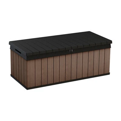 Keter Darwin NEW Brown 380L Garden Patio Storage Tool Chest Box Bin Organiser - Image 1 of 4