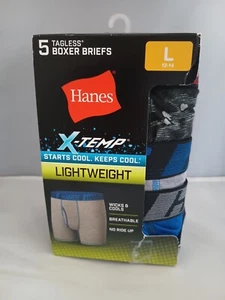 Slip Boxer Hanes Ragazzo 5pz X-Temp -Grande 12-14 Leggero Nuovo In Scatola Strappata - Foto 1 di 5