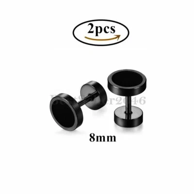 Juego de 2-10 aretes con barra de acero inoxidable para hombres y mujeres Foto 1 de 4